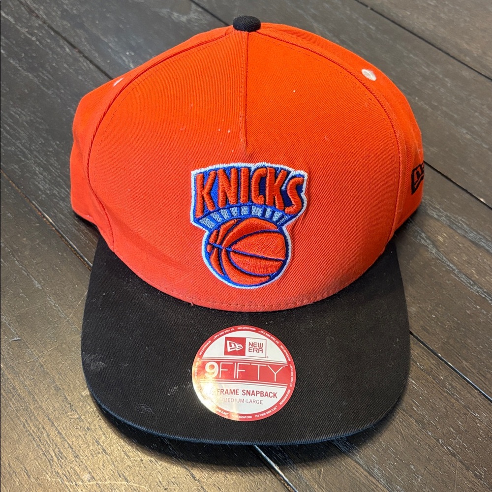 New Era Orange and Black Knicks Cap
